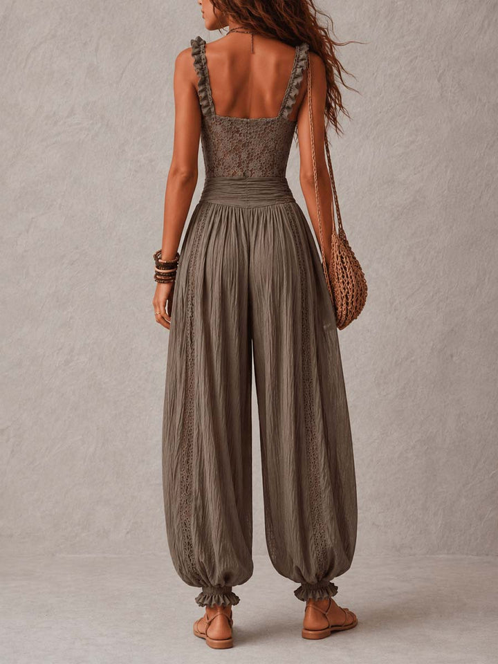 Wanda · Complete with Grey Lace Bandeau and Pleated Harem Trousers