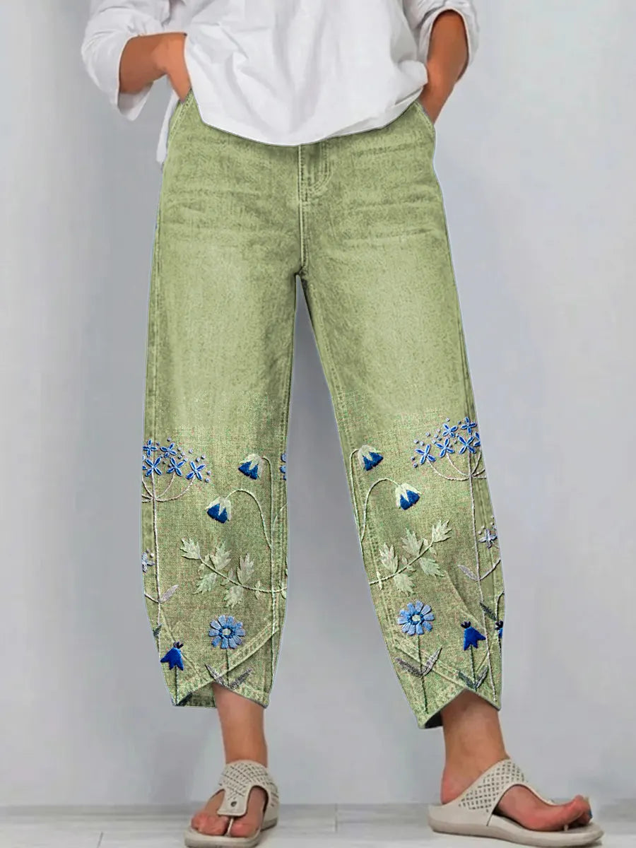 Aven | Casual Chic Embroidered Trousers