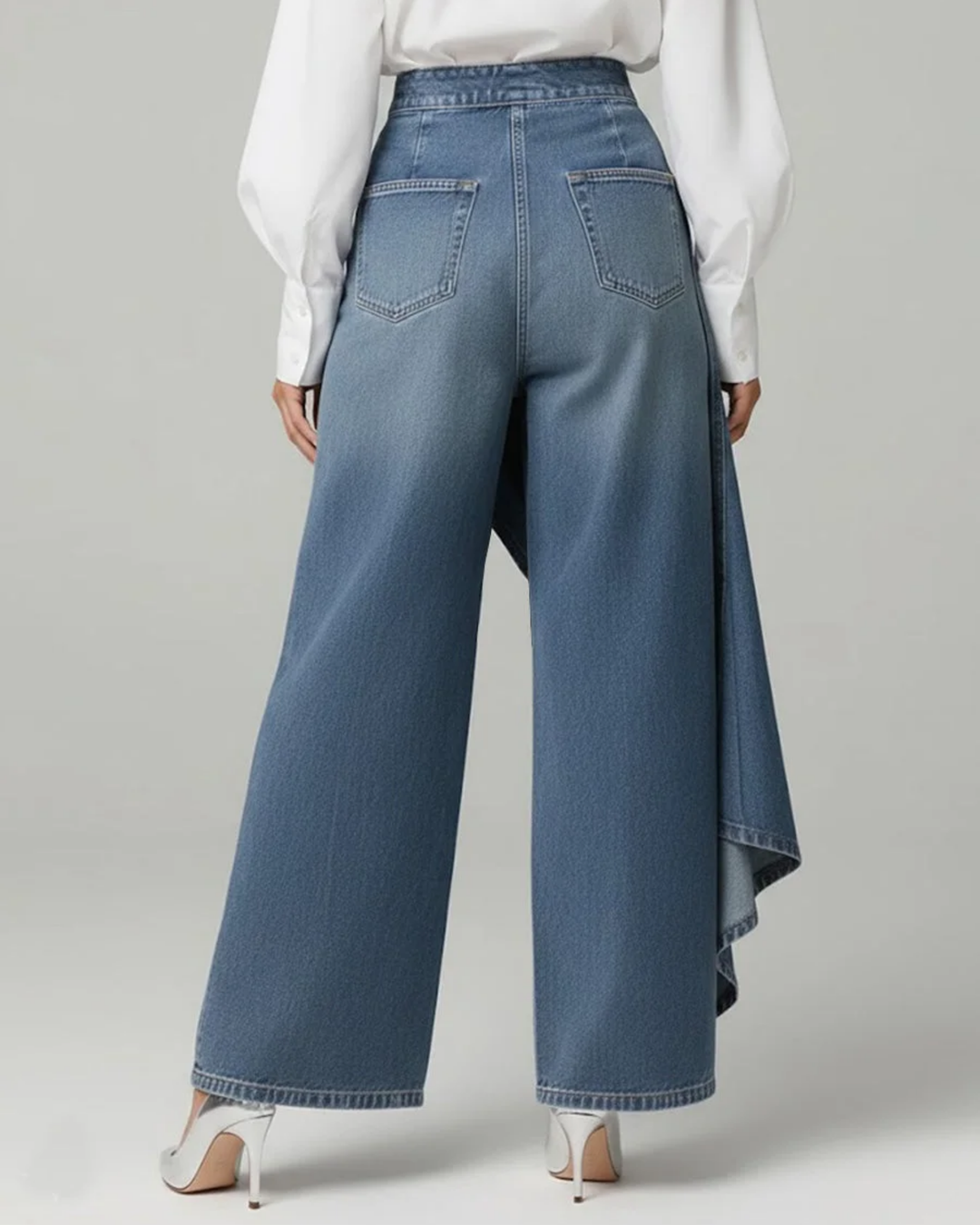 Audrey | Cross-front denim trousers