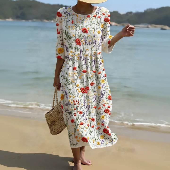 ALGHERO – Women’s Dress with Floral Embroidery