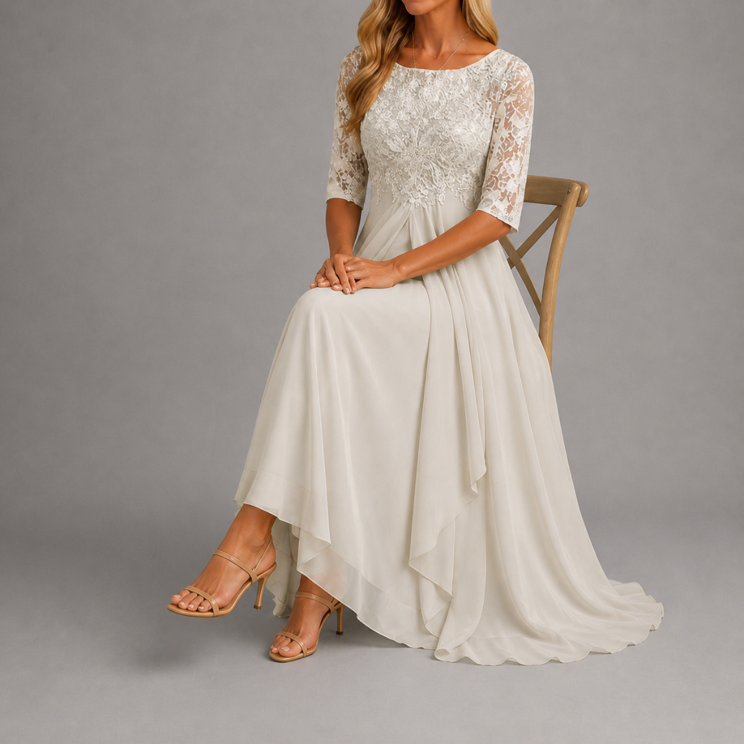 Zaria – Elegant Lace Midi Dress