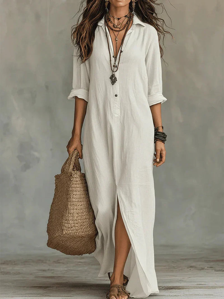 Sofia | Long Shirt Dress with Slit