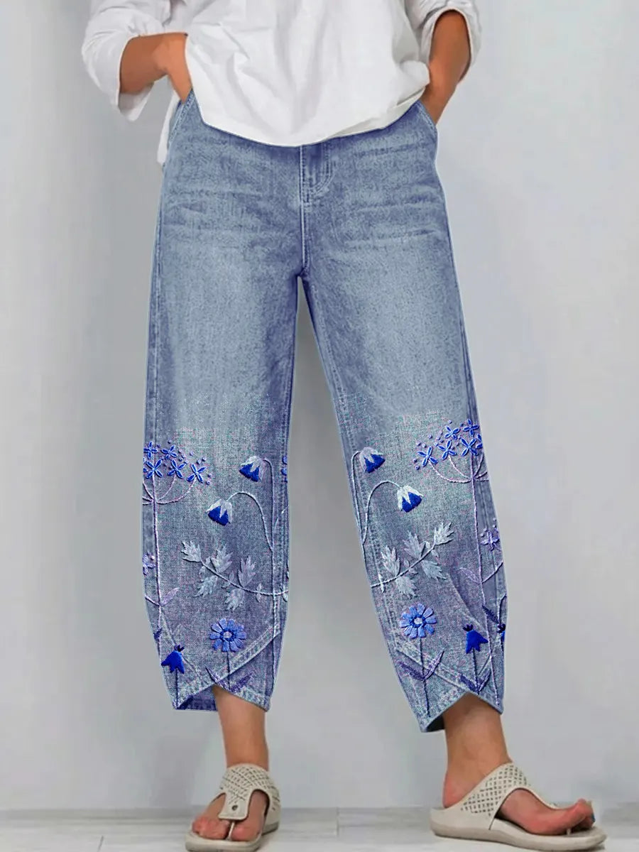 Aven | Casual Chic Embroidered Trousers
