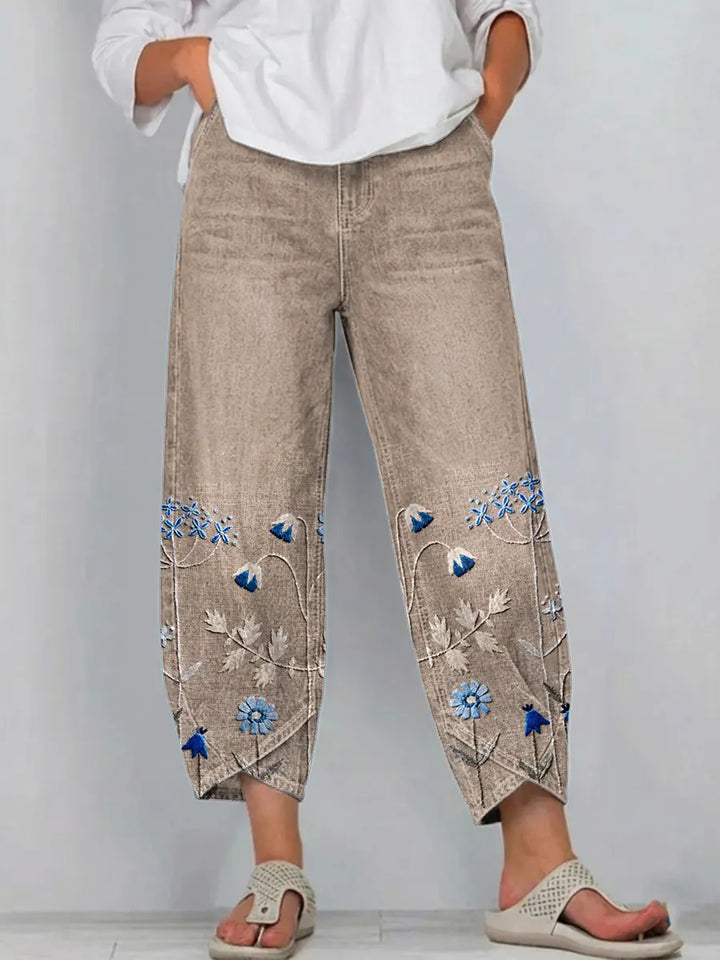 Aven | Casual Chic Embroidered Trousers