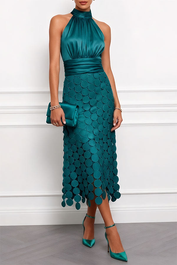 Celina | Elegant Halter Midi Dress