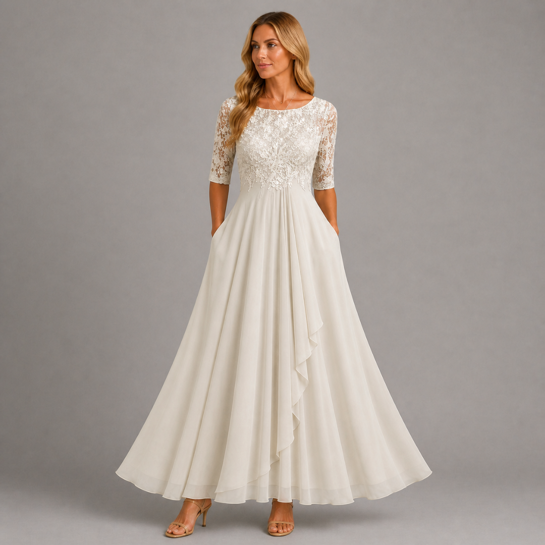 Zaria – Elegant Lace Midi Dress