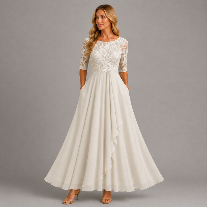 Zaria – Elegant Lace Midi Dress