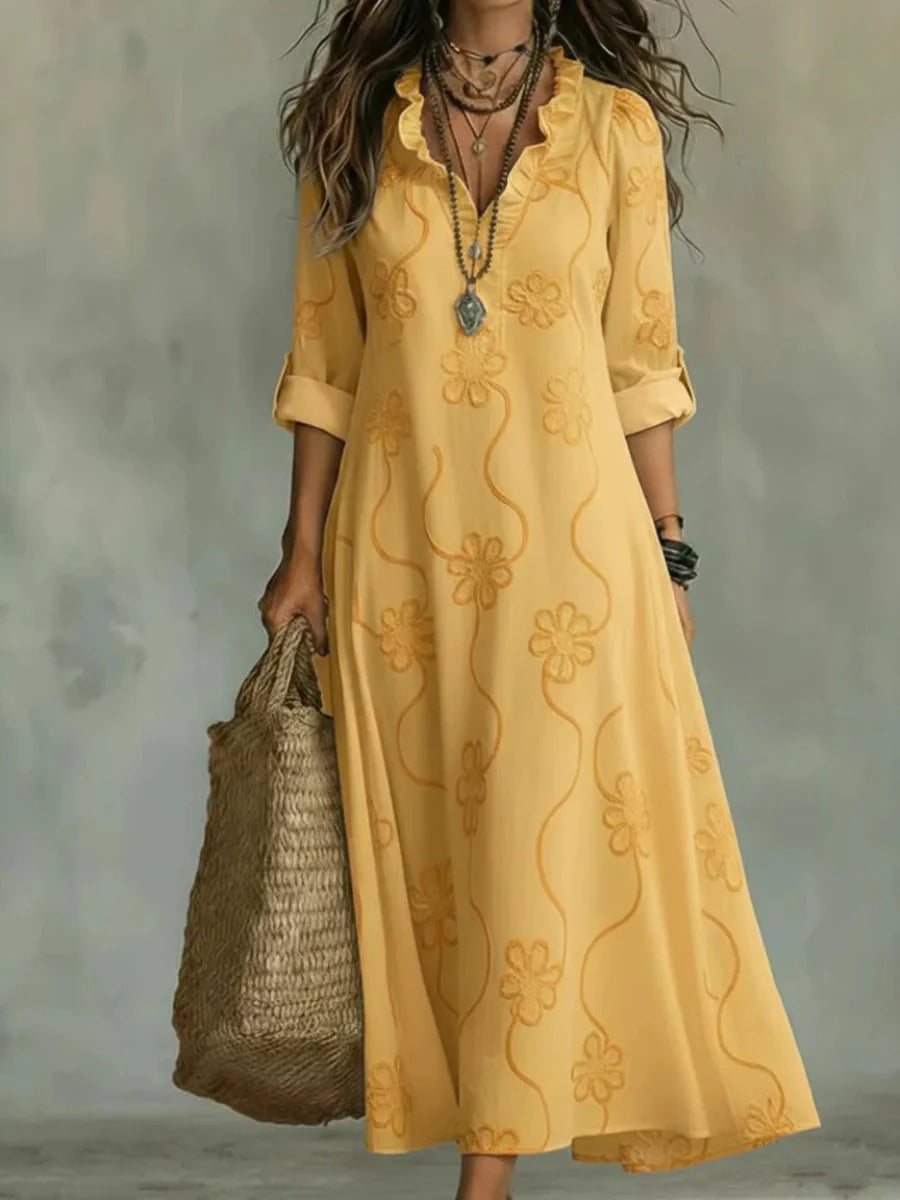 Bianca | Bohemian Embroidered Maxi Dress