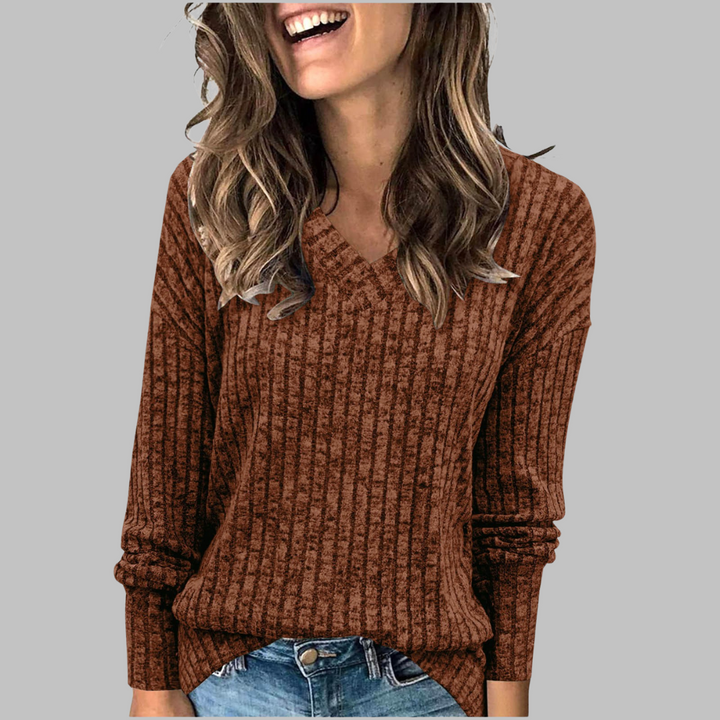 Deri™ | V-Neck Long Sleeve Top