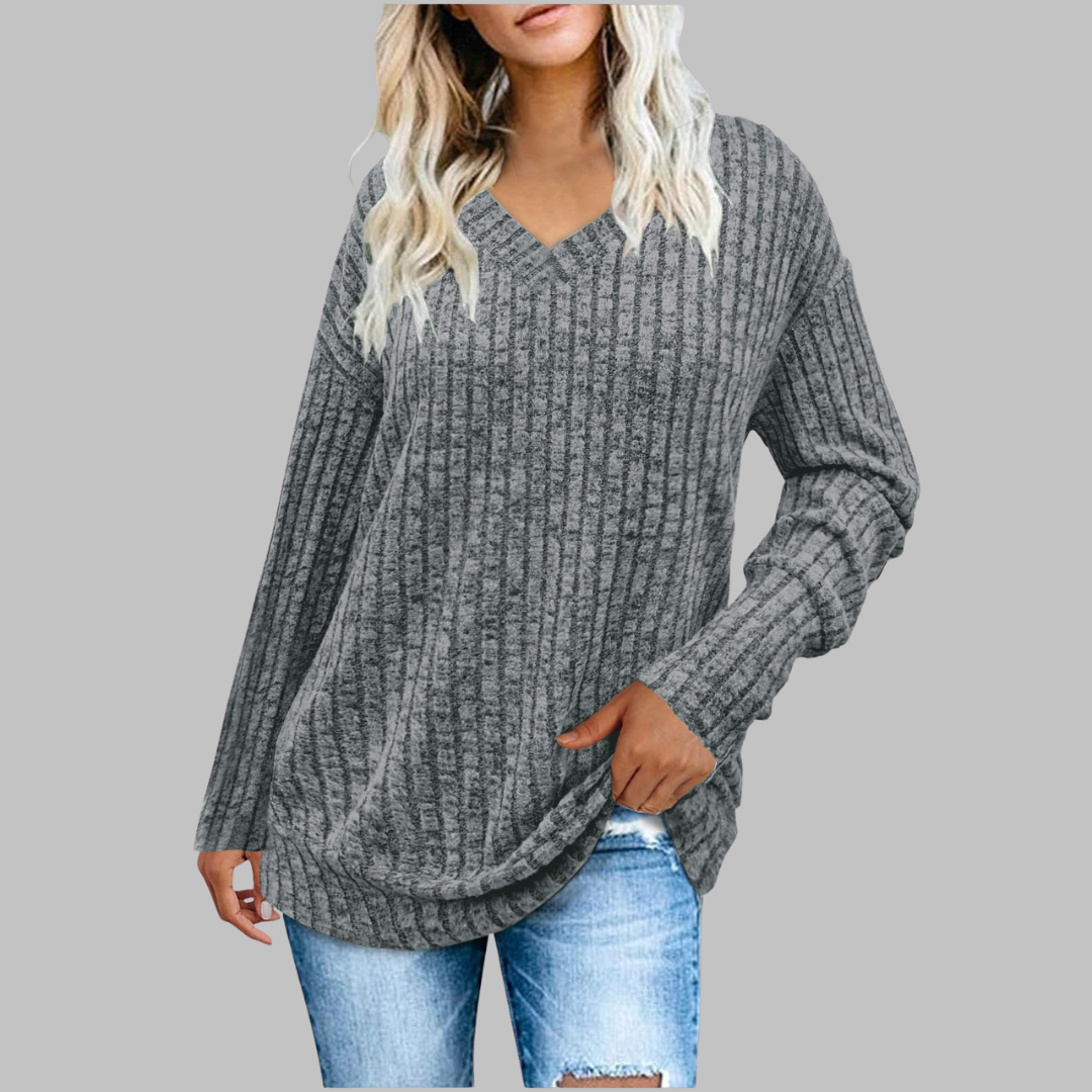 Deri™ | V-Neck Long Sleeve Top