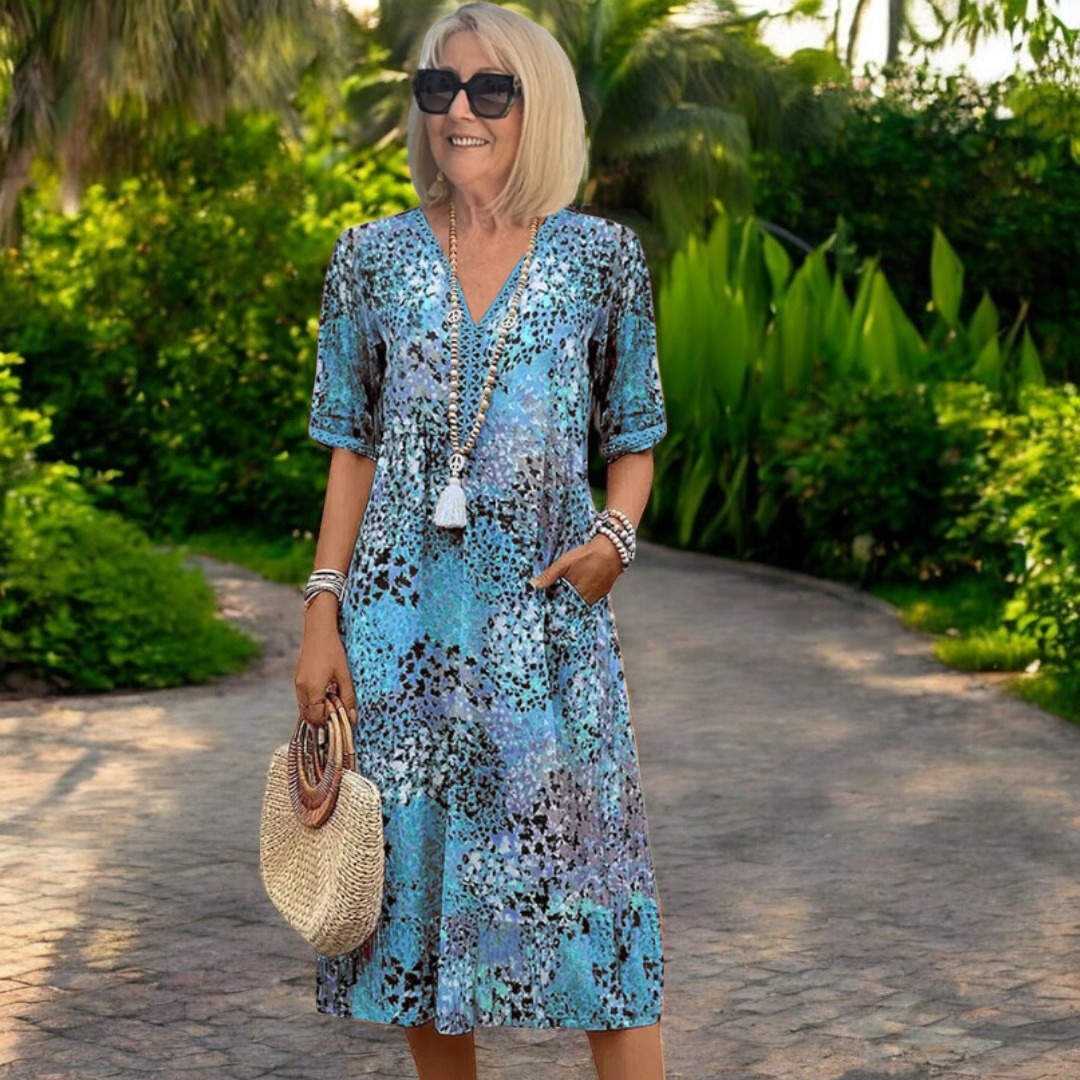 Iris – A light, flowing dress with a flattering silhouette