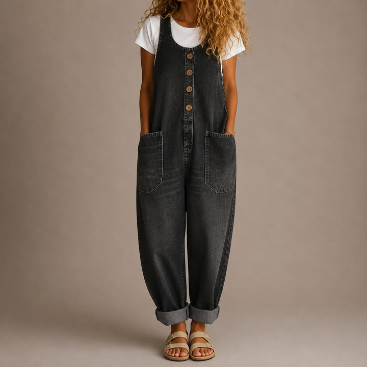 Nancy | Vintage Washed Cotton Denim Overalls