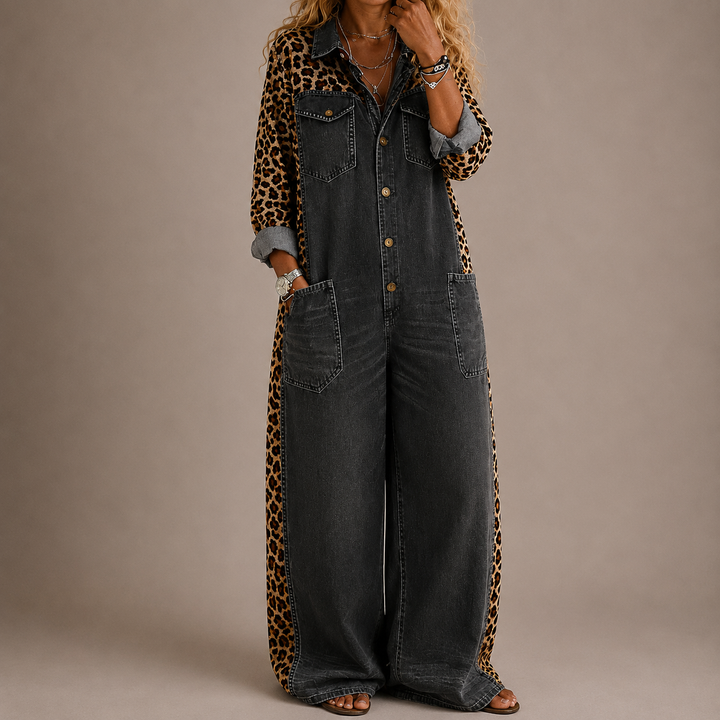 Amanda | One Piece Denim Shirt Jumpsuit