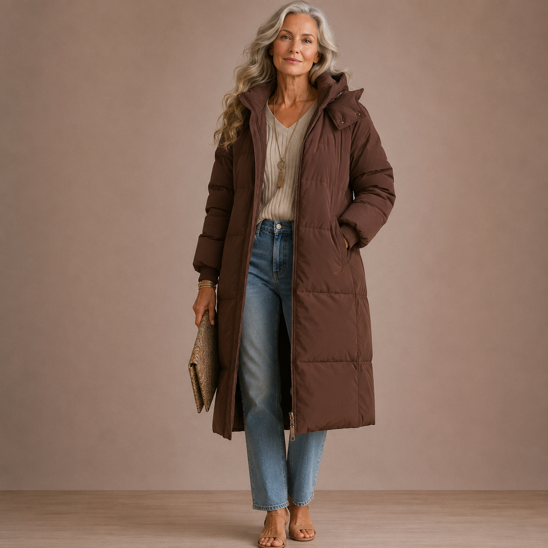 Gigaty™ | Classic Hooded Long Puffer Coat