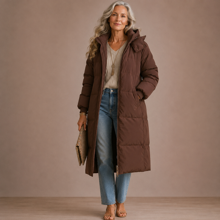 Gigaty™ | Classic Hooded Long Puffer Coat