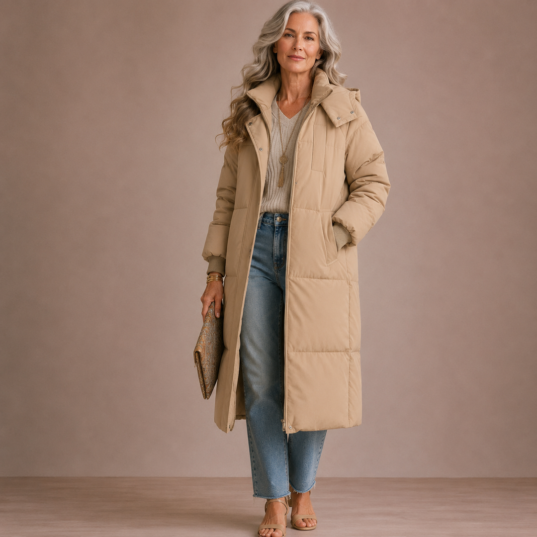 Gigaty™ | Classic Hooded Long Puffer Coat