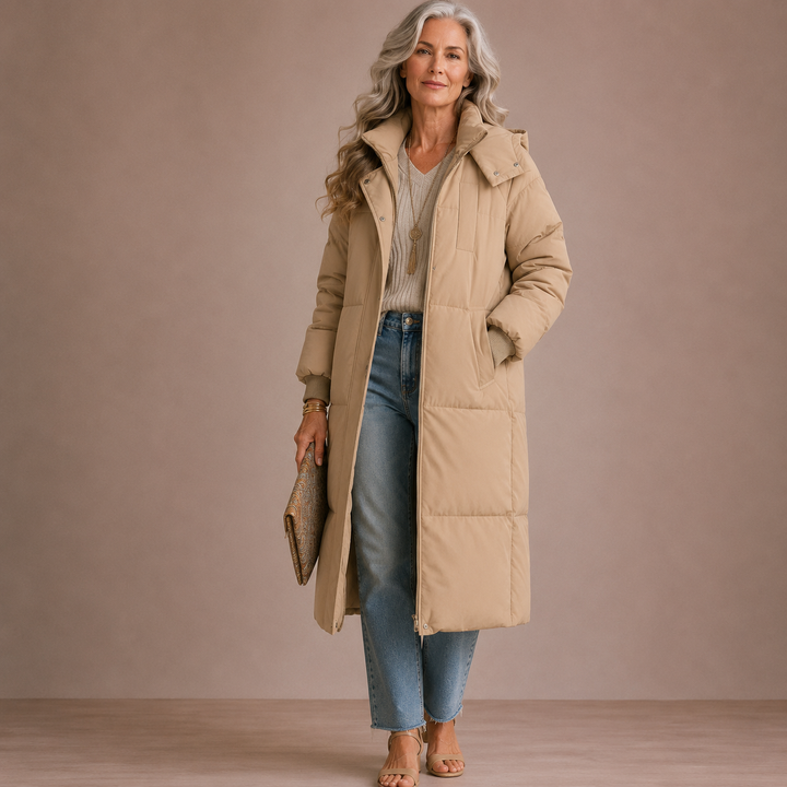 Gigaty™ | Classic Hooded Long Puffer Coat