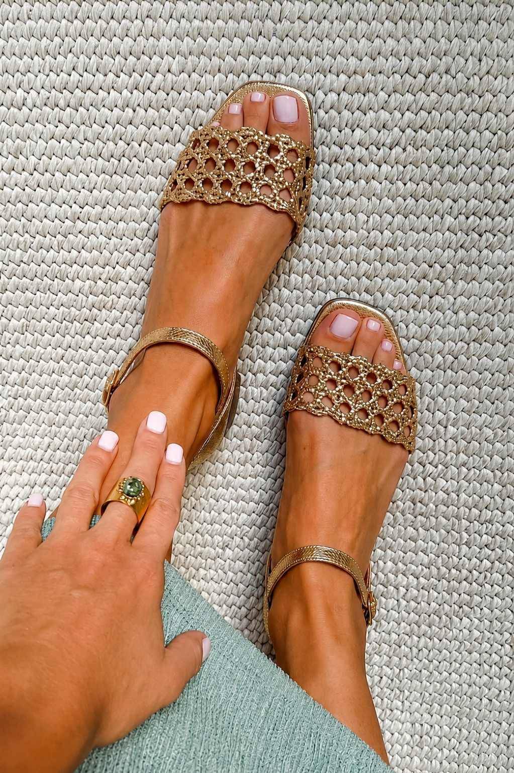 Aurora | Gold Sandals: Summer Enchantment