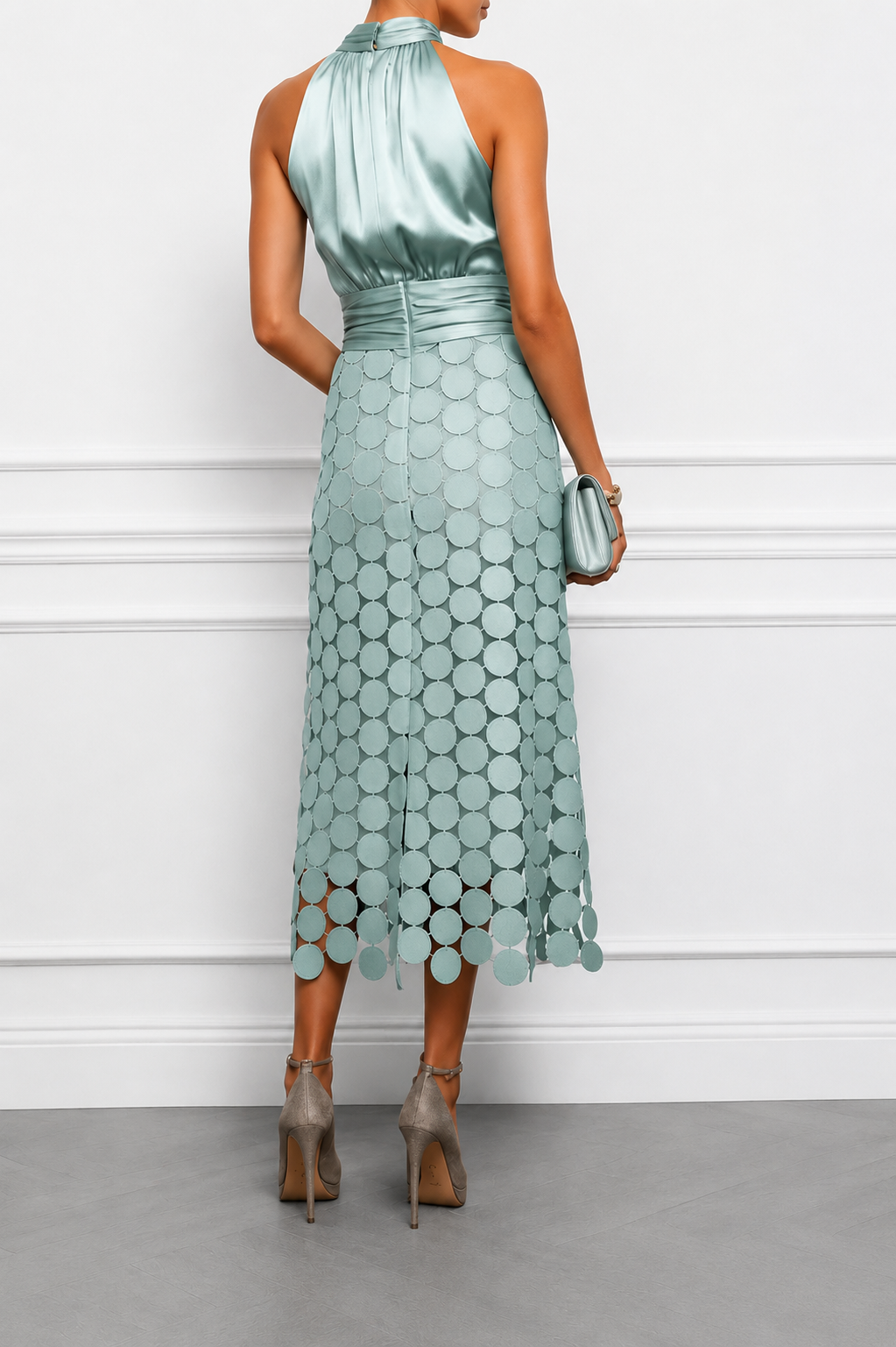 Celina | Elegant Halter Midi Dress
