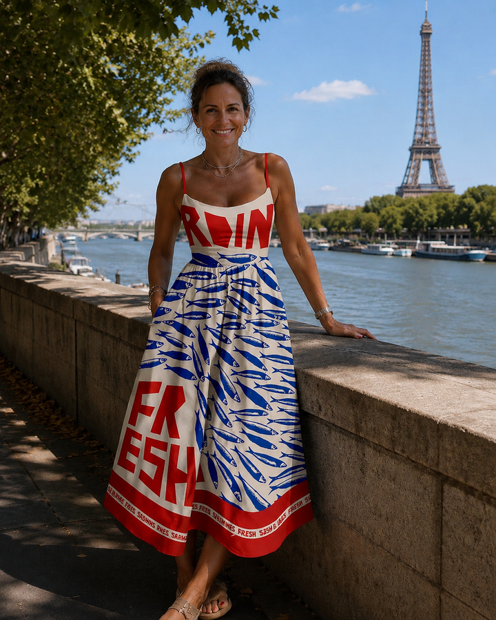 Abélia | Patterned midi dress