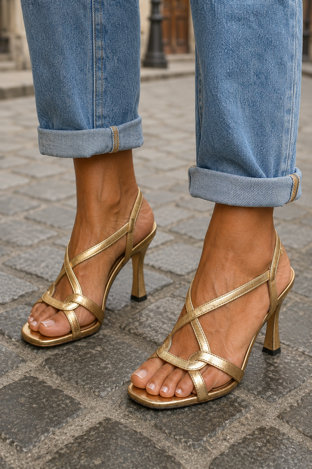 Elisabetta | Gold Sandals with a Summery Charm