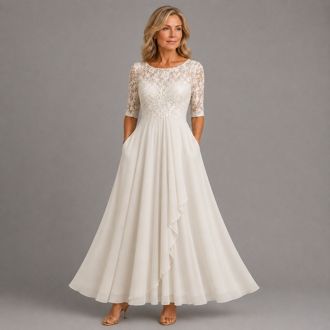 Zaria – Elegant Lace Midi Dress