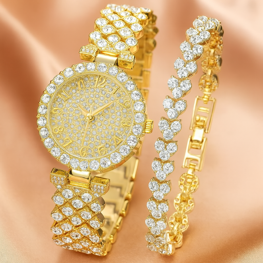 LUXE RADIANCE™ | GOLD WATCH & BRACELET SET