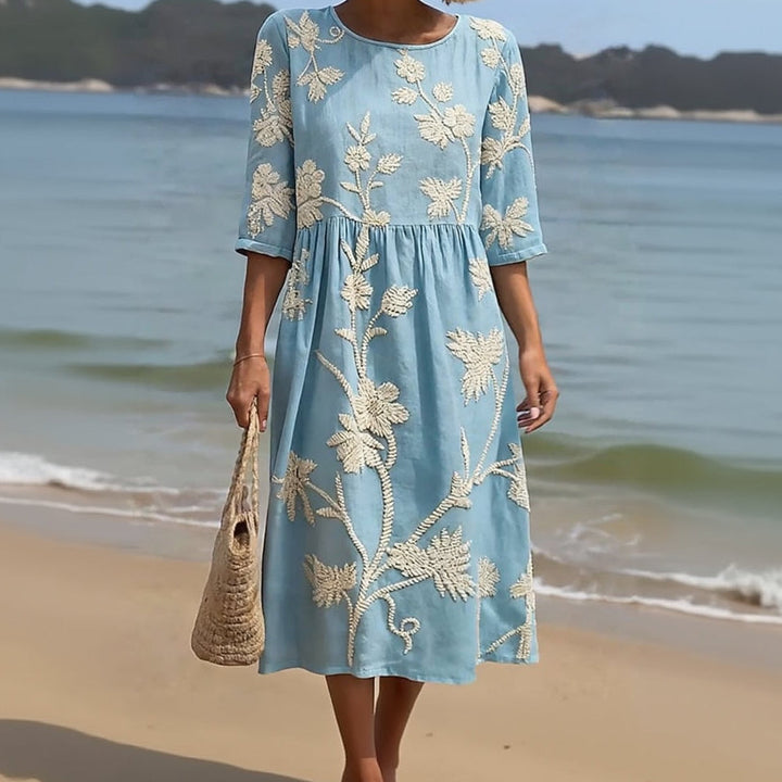 ALGHERO – Women’s Dress with Floral Embroidery