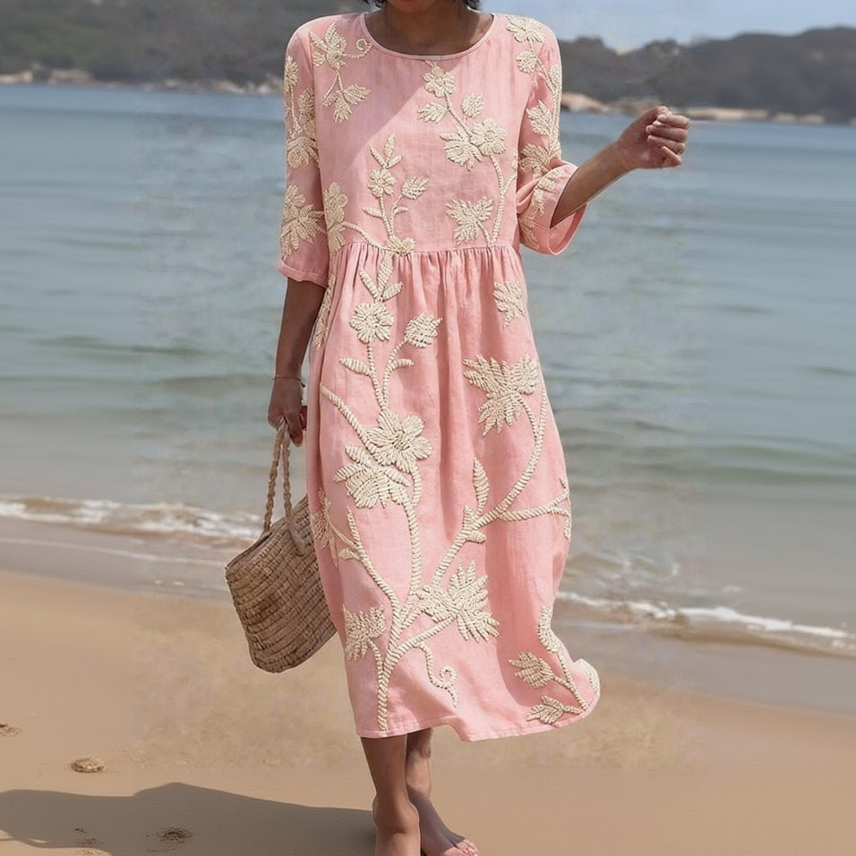 ALGHERO – Women’s Dress with Floral Embroidery