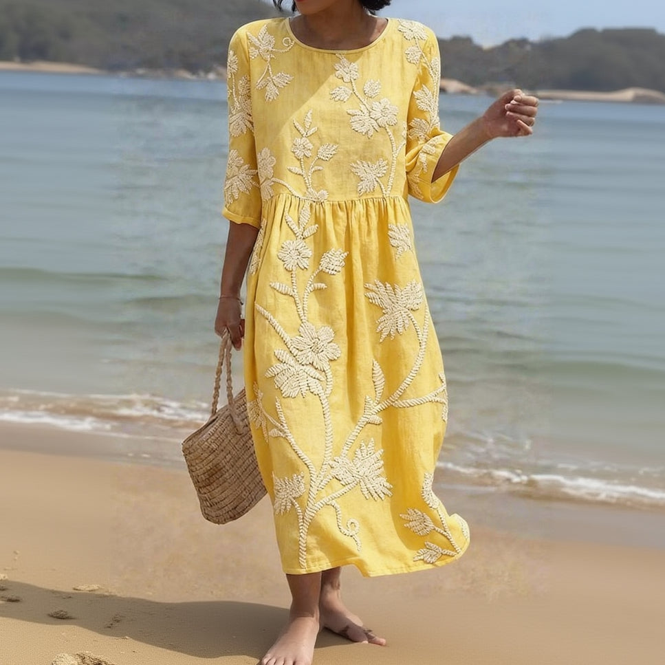 ALGHERO – Women’s Dress with Floral Embroidery