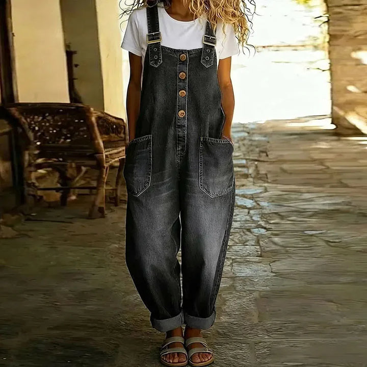 Mae™ | Vintage-style overalls in soft cotton with a denim look