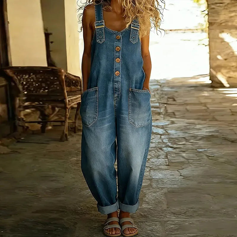 Mae™ | Vintage-style overalls in soft cotton with a denim look