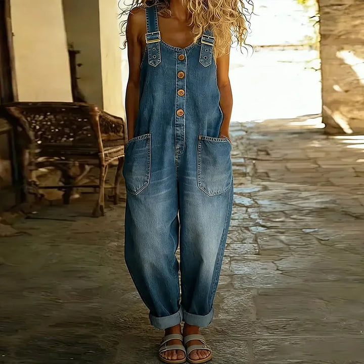 Mae™ | Vintage-style overalls in soft cotton with a denim look