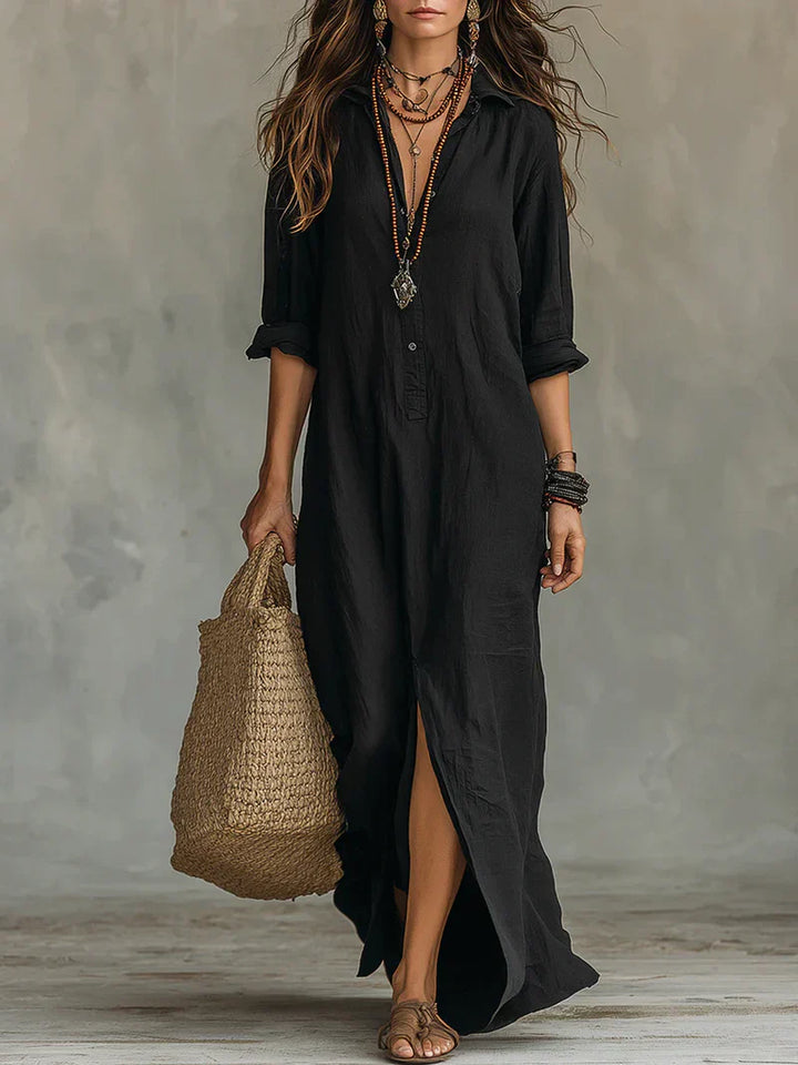 Sofia | Long Shirt Dress with Slit