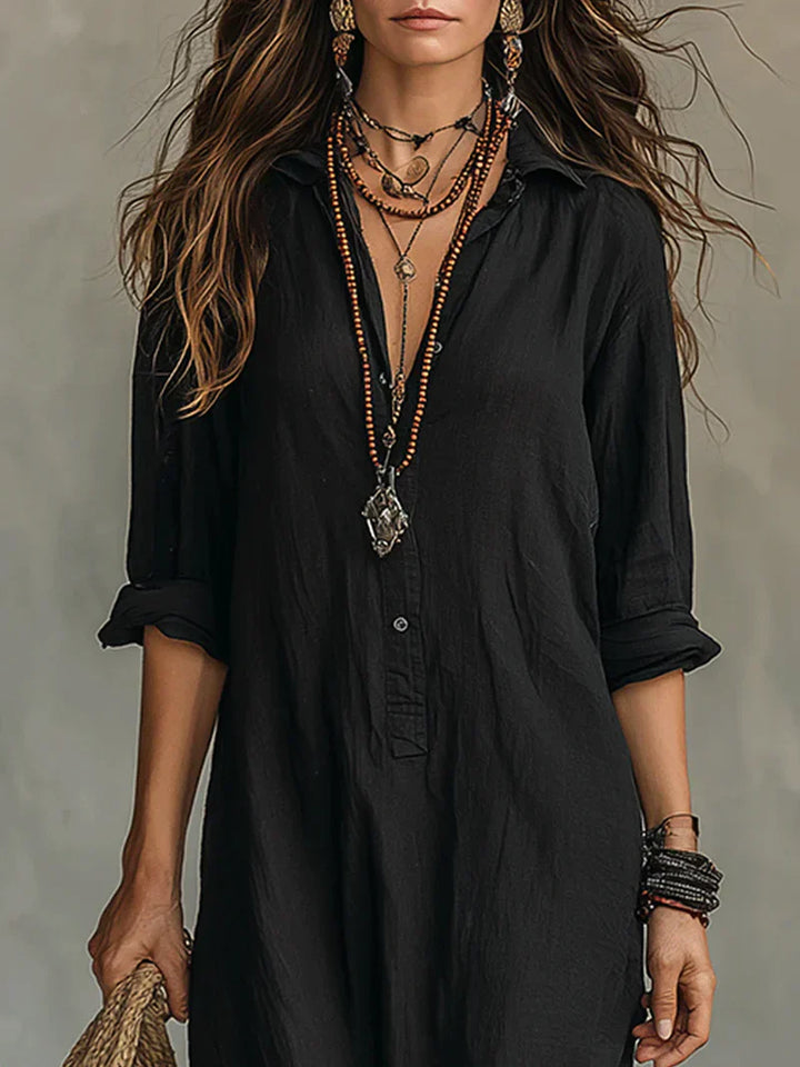 Sofia | Long Shirt Dress with Slit