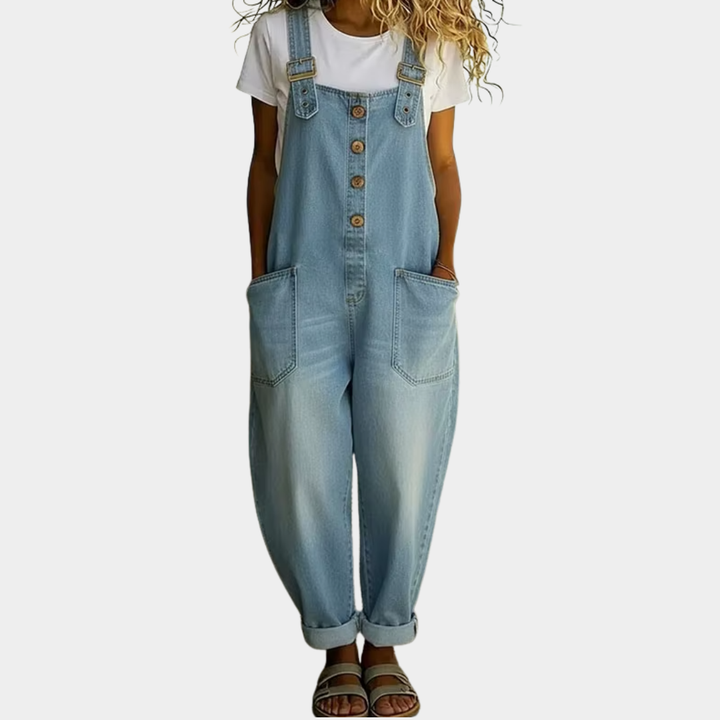 Mae™ | Vintage-style overalls in soft cotton with a denim look