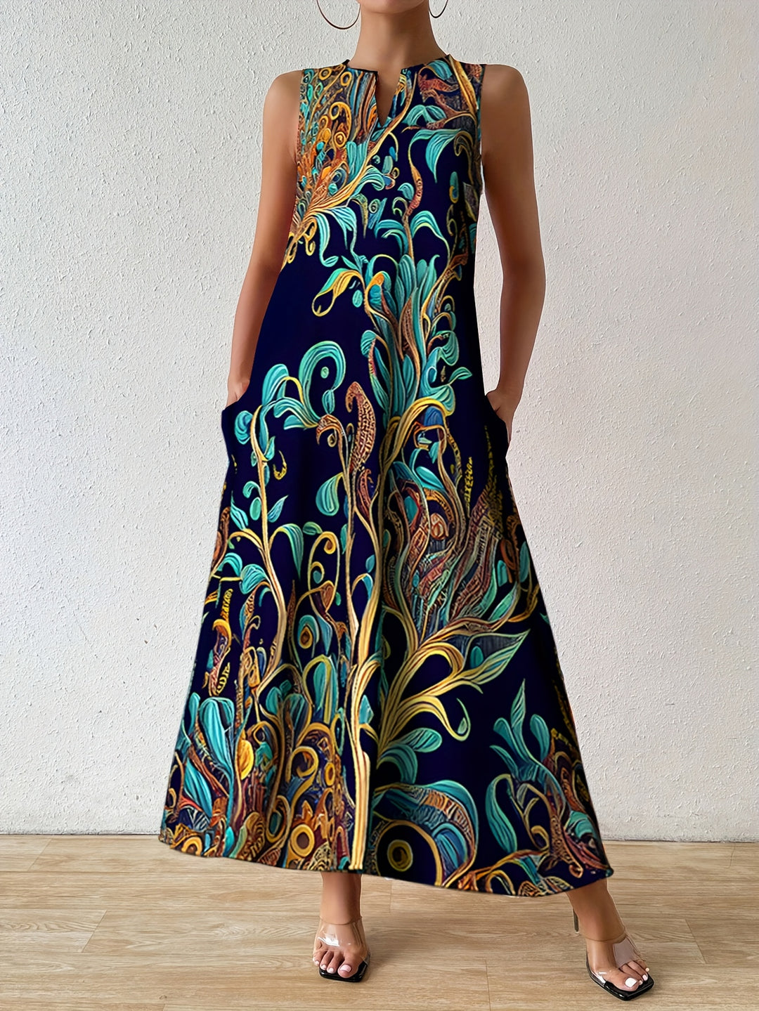 Linnea | Sleeveless Floral Pocket Dress