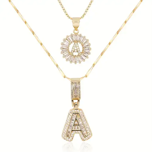 PAVÉ INITIAL™ | GOLD NECKLACE SET