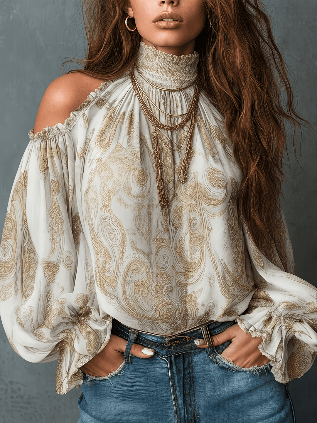 Celeste | Vintage Off-Shoulder Blouse