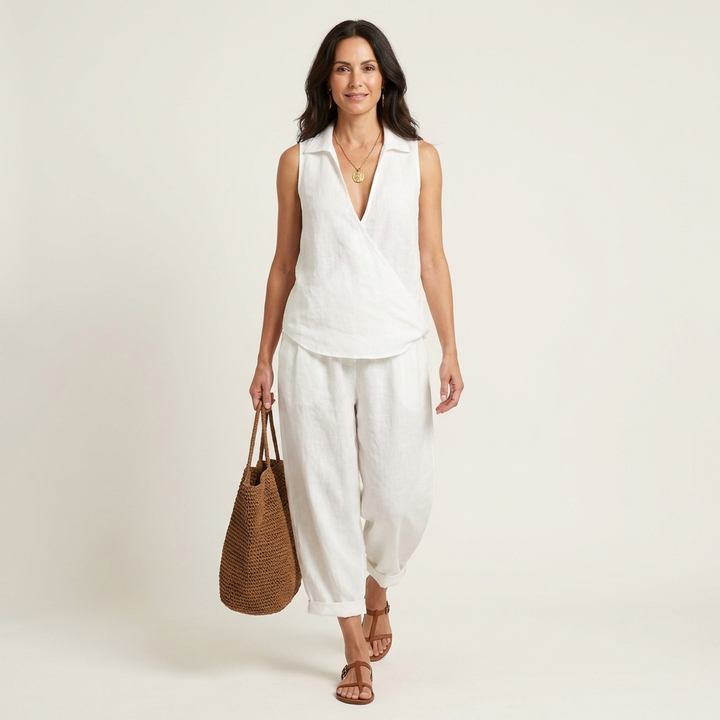 Twiila | Wickeloberteil & Weite-Hosen-Set