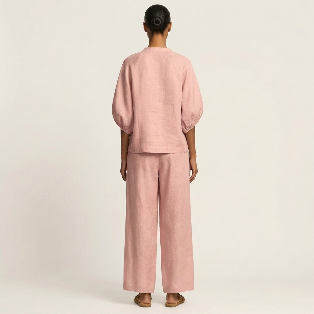 Marlene | Puff Sleeve Two-Piece Set with Front Zip