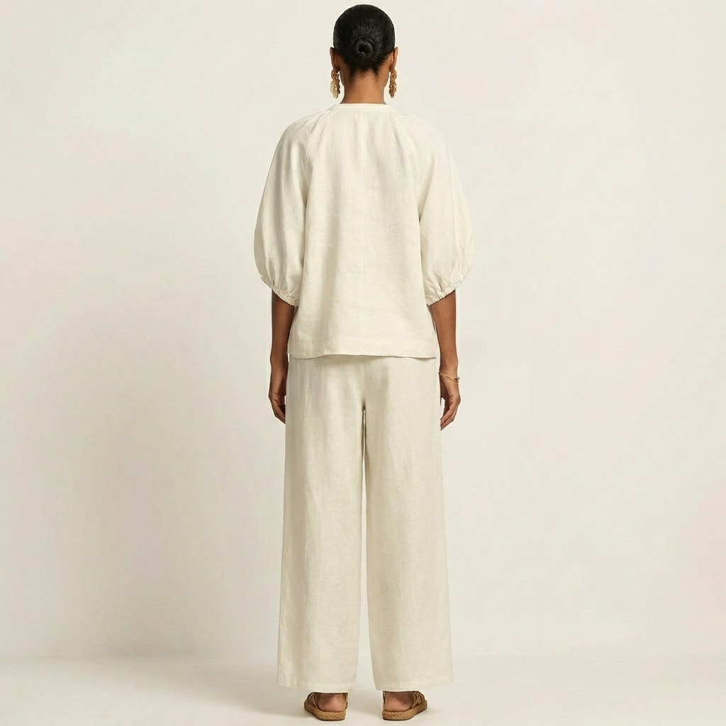 Marlene | Puff Sleeve Two-Piece Set with Front Zip