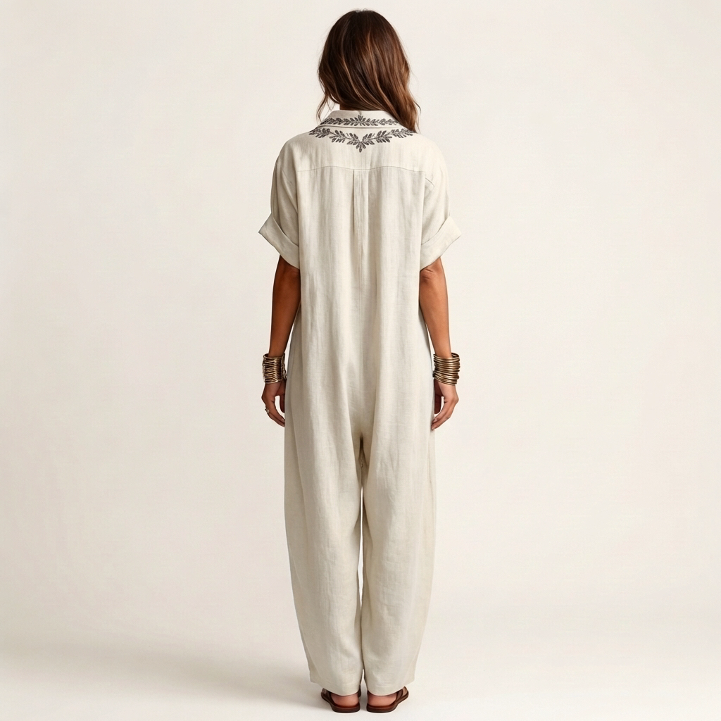 Margaux | Embroidered Maxi Dress with V-Neck