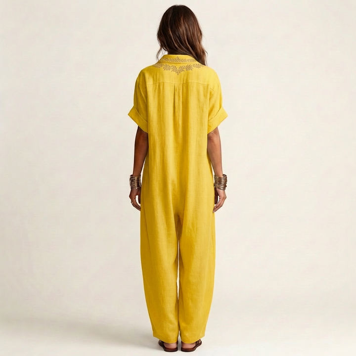 Margaux | Embroidered Maxi Dress with V-Neck
