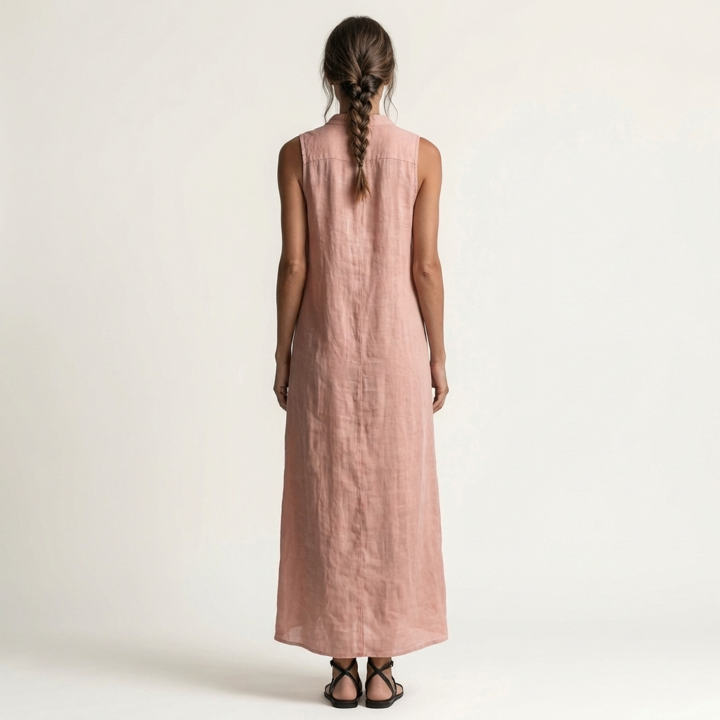 Mirabelle | Sleeveless Hooded Maxi Dress with Button Front