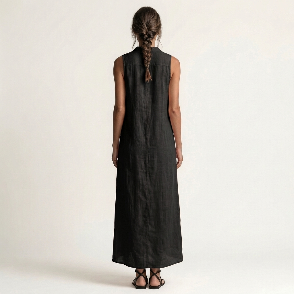 Mirabelle | Sleeveless Hooded Maxi Dress with Button Front