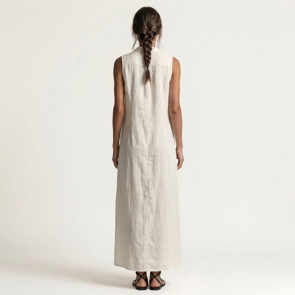Mirabelle | Sleeveless Hooded Maxi Dress with Button Front