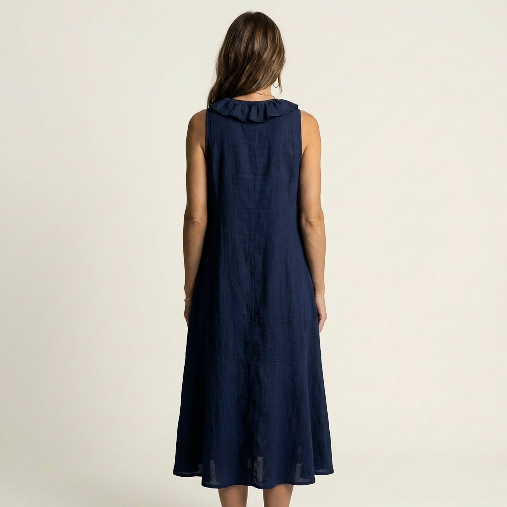 Victoire | Sleeveless Maxi Dress with Ruffles and V-Neck