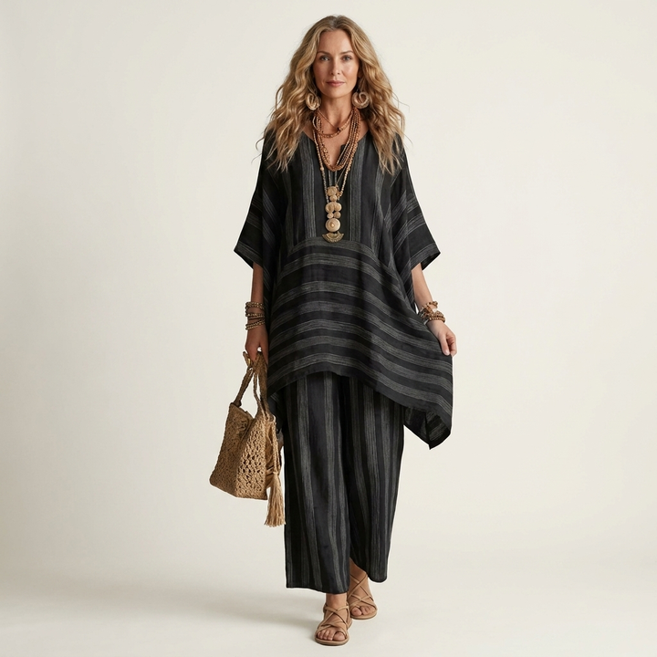 Kiara | Zweiteiliges gestreiftes Set