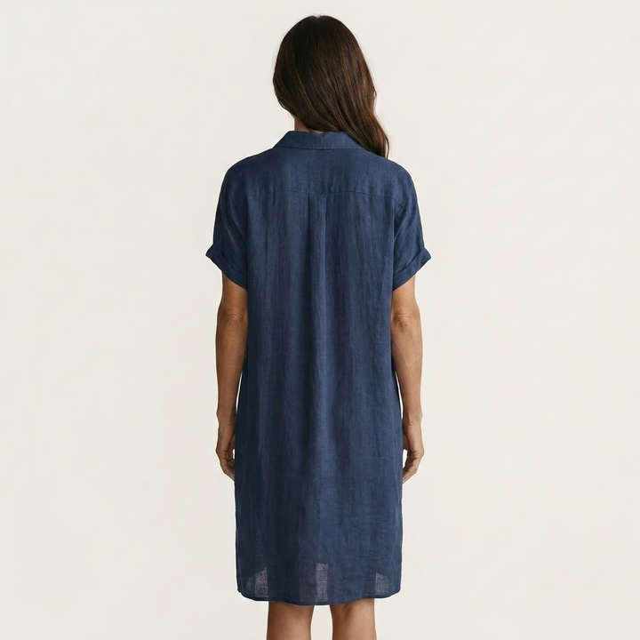 Nidalie | Midi Hemdkleid mit aufgerollten Ärmeln
